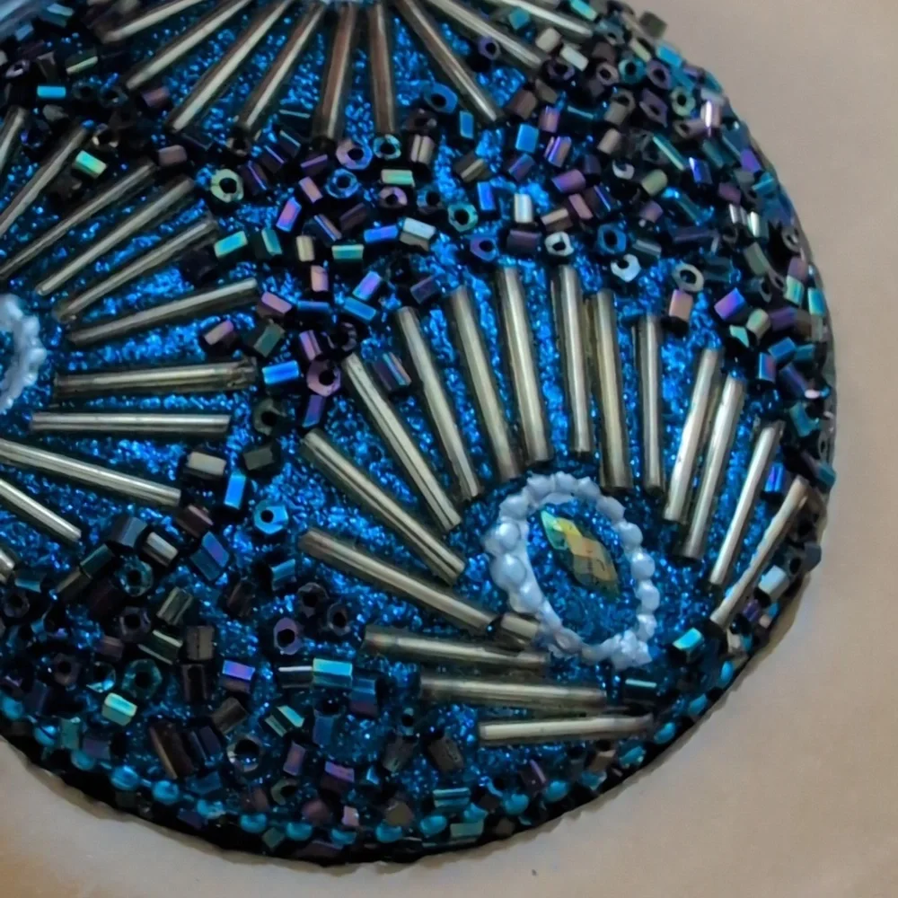 The Bombay Company Y2K Blue Peacock Frame & Trinket Box Set‎ NIP